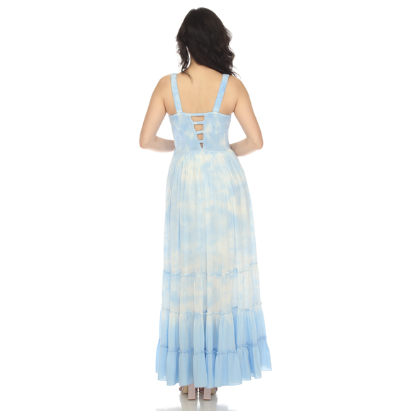 Women's Smocked Ruffle Maxi Dress - Picture 3 of 5